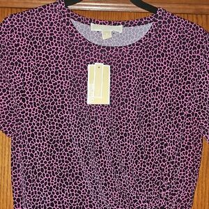 MICHAEL Michael Kors Pink and Black Short Sleeve Twist Dress